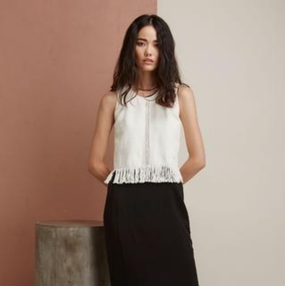 VOZ 100% Alpaca Crop Top Fringe Boho Handmade